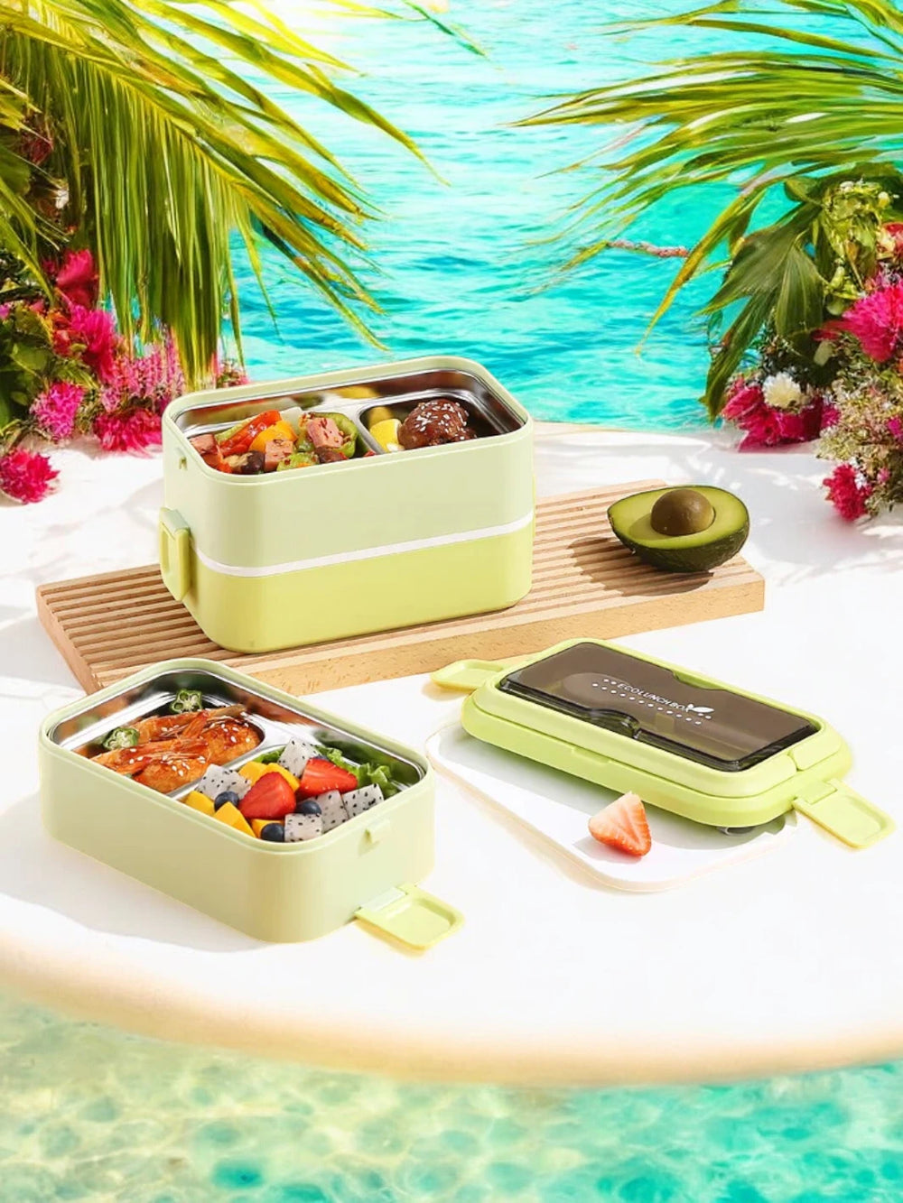 Lunch Box en inox multicouches avec couverts