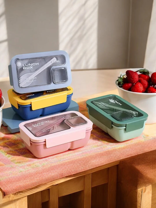 Lunch box bento rectangle avec couvert