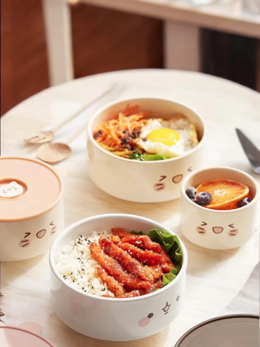 Bento rond en céramique pour enfant Lapinou