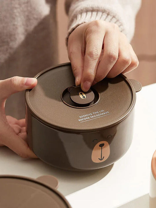 Bento rond en céramique pour enfant Ourson