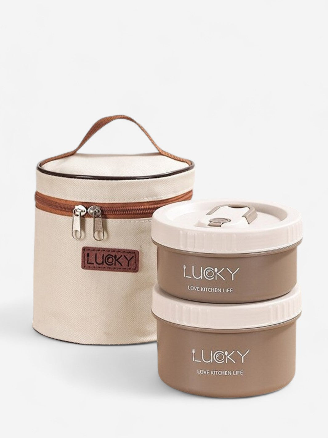 Lucky - Coffret Lucky Lunch Box Chauffant - Café / Mini - 1080 ml - Lucky-eats