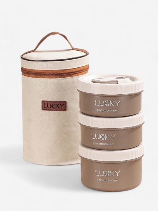 Lucky - Coffret Lucky Lunch Box Chauffant - Café / Médium - 1520 ml - Lucky-eats