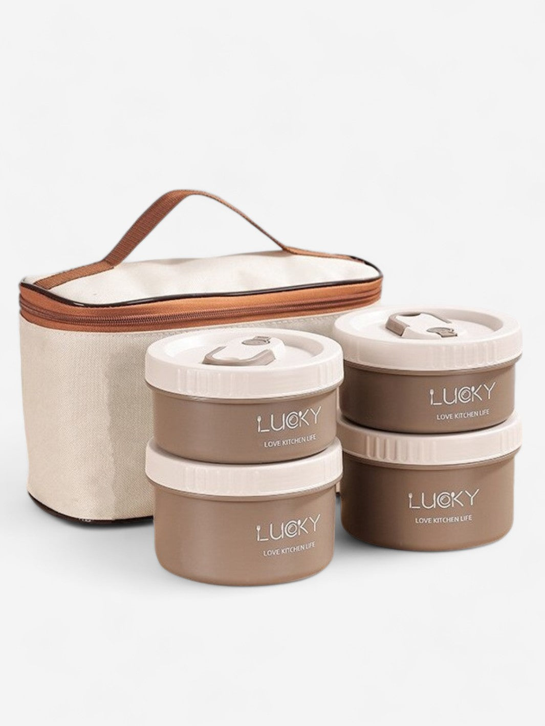 Coffret Lucky Lunch Box Chauffant - Café / Géant - 2160 ml - Lucky-eats