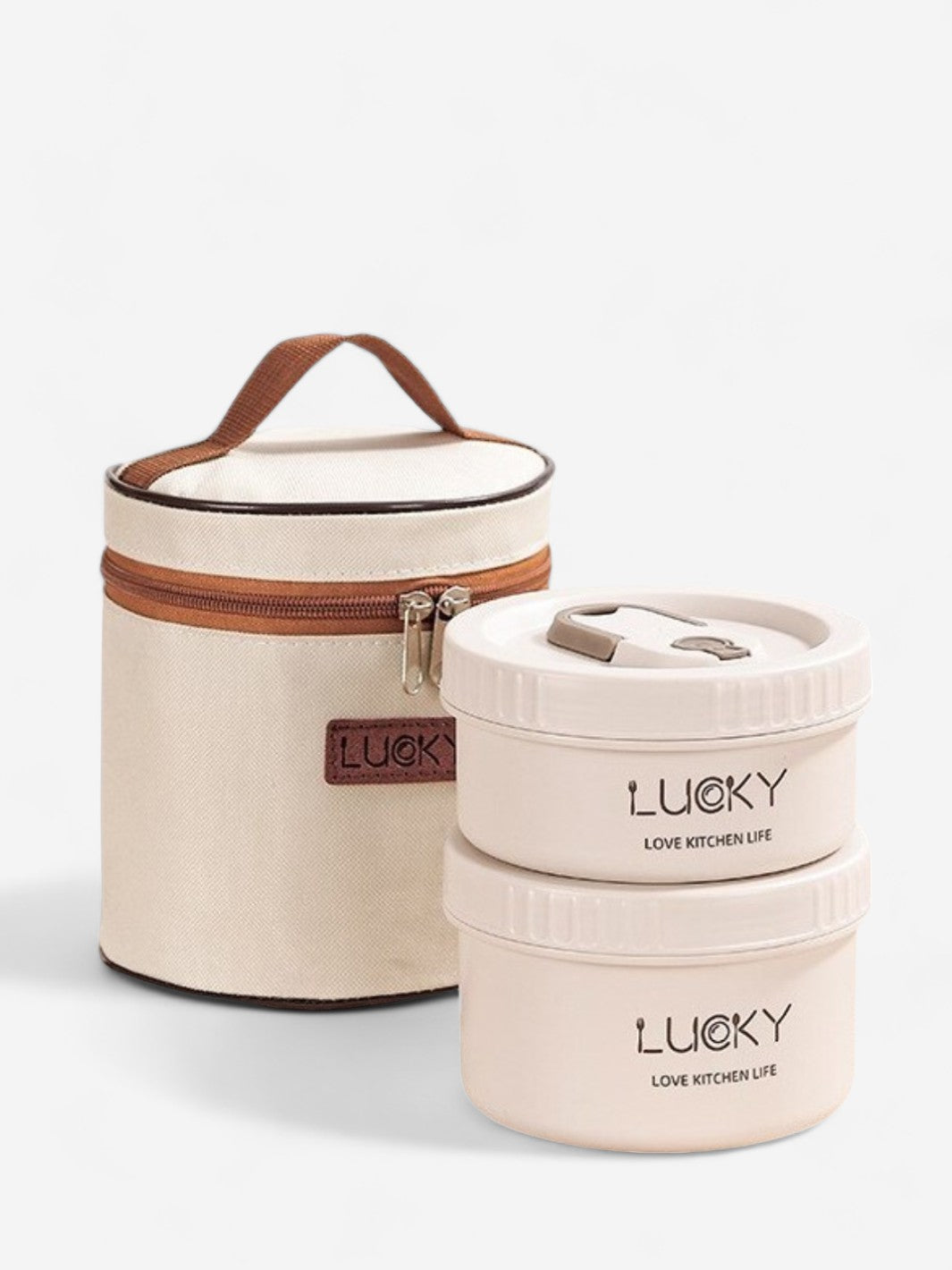 Coffret Lucky Lunch Box Chauffant - Vanille / Mini - 1080 ml - Lucky-eats