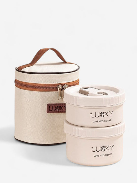 Coffret Lucky Lunch Box Chauffant - Vanille / Mini - 1080 ml - Lucky-eats