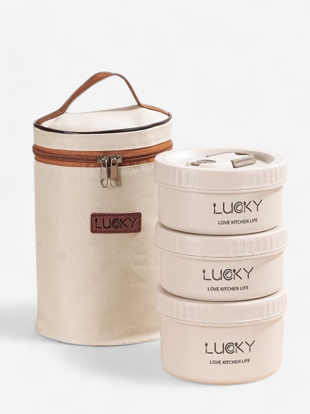 Coffret Lucky Lunch Box Chauffant - Vanille / Médium - 1520 ml - Lucky-eats