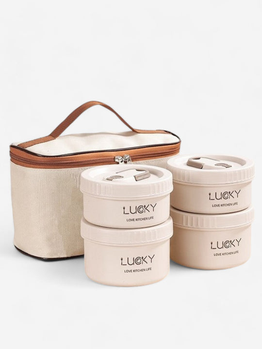 Coffret Lucky Lunch Box Chauffant - Vanille / Géant - 2160 ml - Lucky-eats