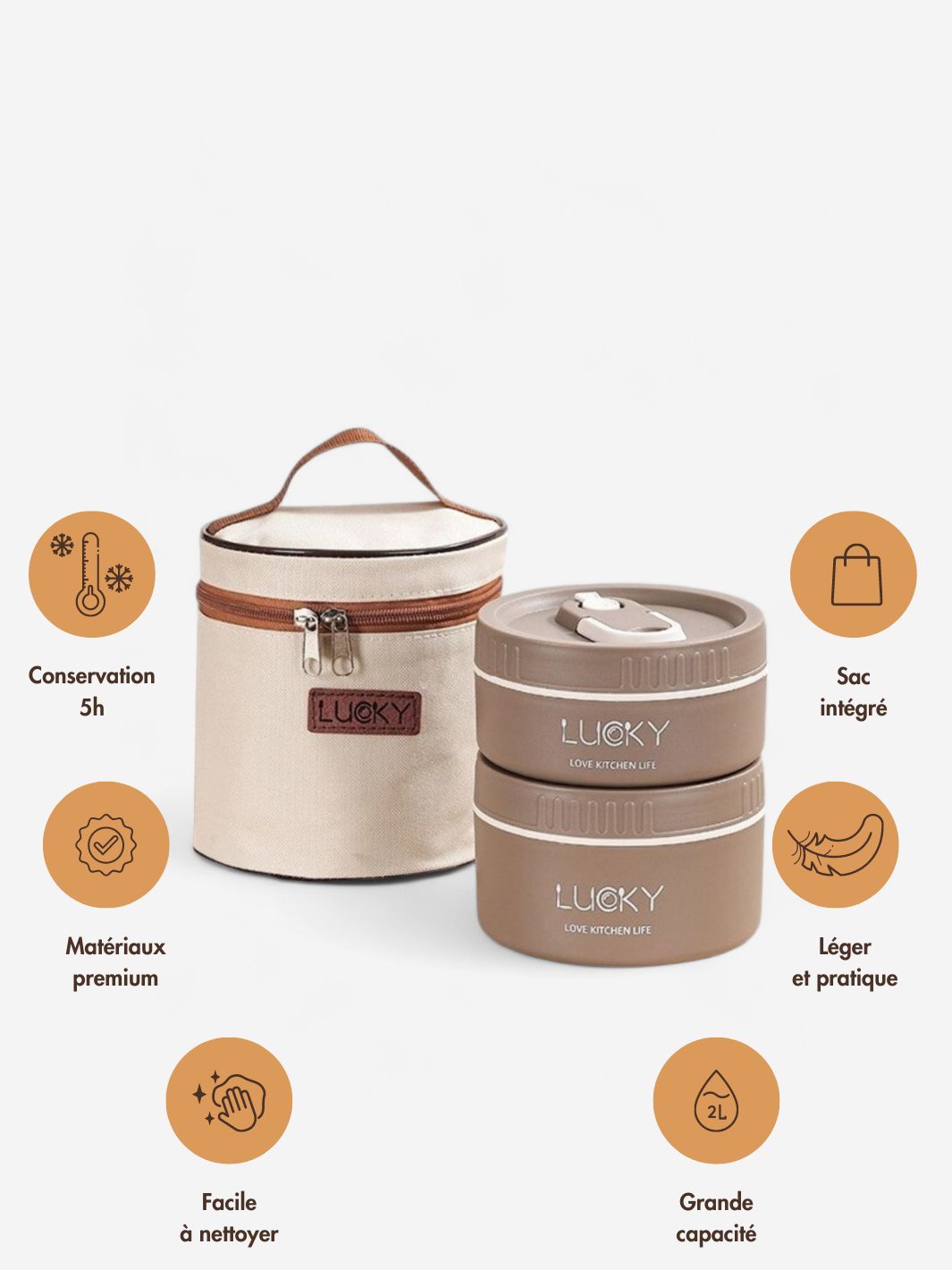 Coffret Lucky Lunch Box Isotherme - Lucky-eats