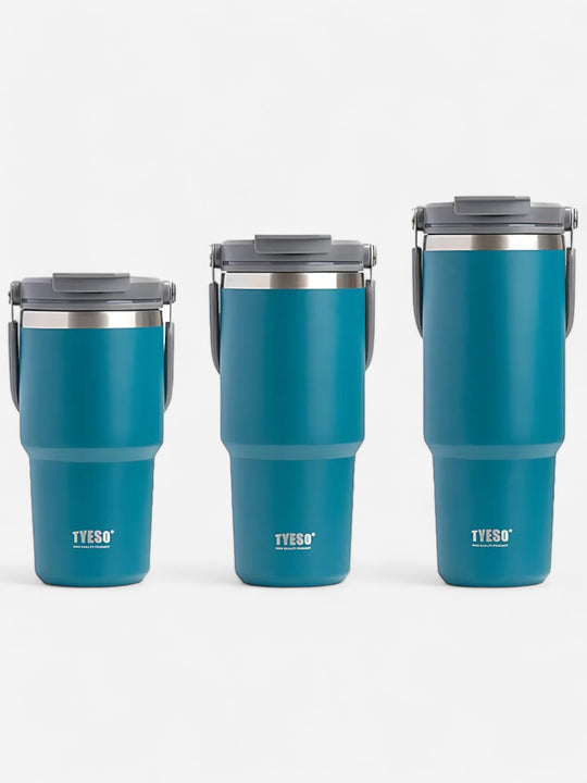 Gourde Thermos en acier inoxydable avec paille et poignée intégrées